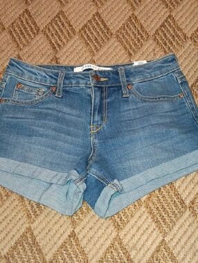 Celebrity Pink Rolled Cuff Denim Shorts - Blue